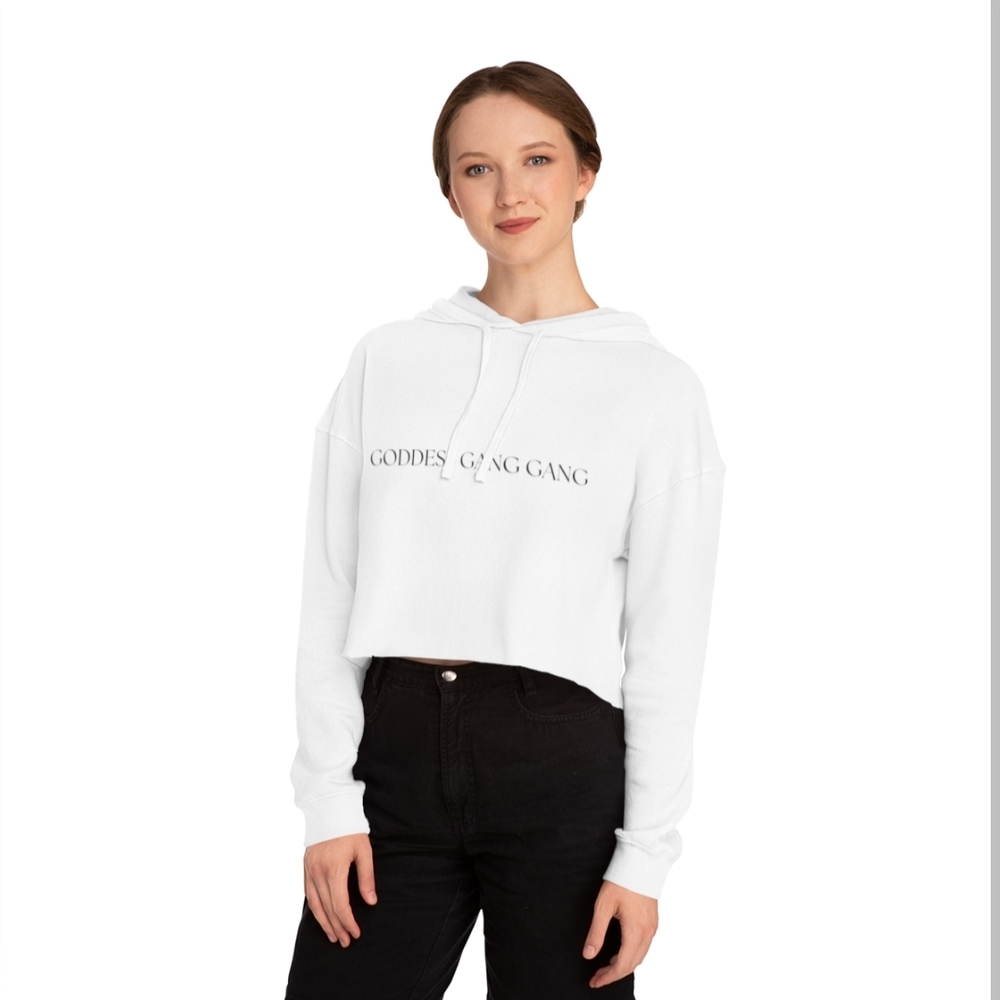 White Hoodie with 'Goddess Gang Gang' Print - Picture 3 of 3